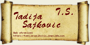 Tadija Šajković vizit kartica